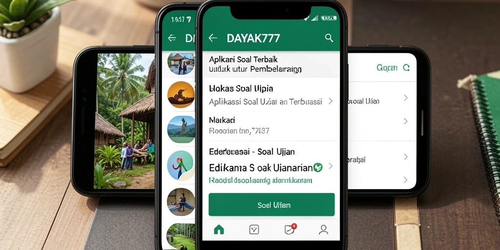 Antarmuka aplikasi Soal Ujian DAYAK777 yang user-friendly dan interaktif.