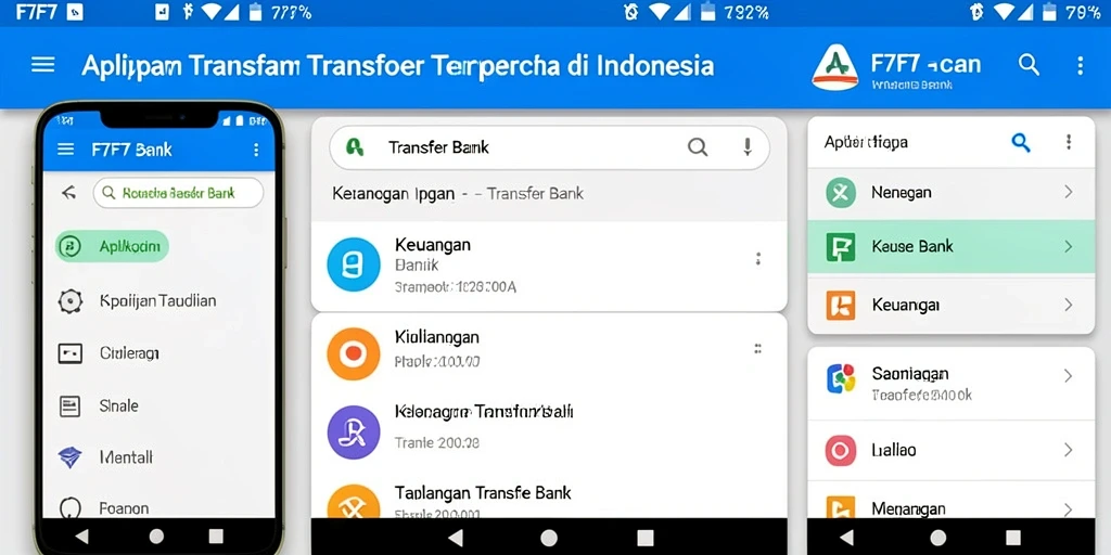 Antarmuka aplikasi F7F7 untuk transfer bank yang mudah digunakan.