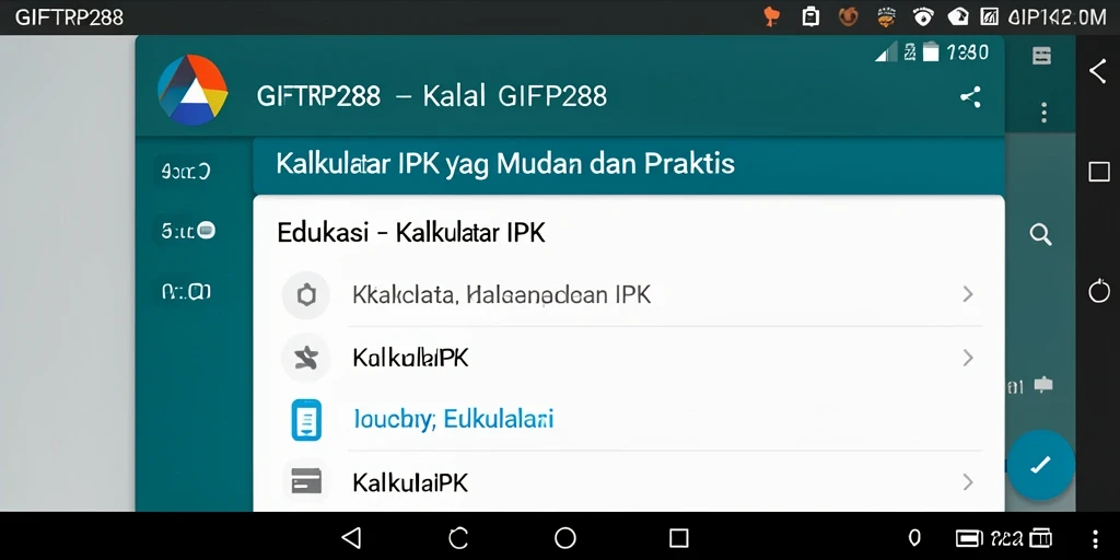 Antarmuka aplikasi GIFTRP288 yang sederhana untuk Kalkulator IPK.