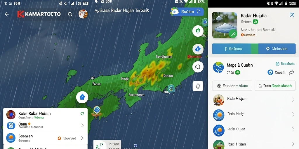 Tampilan antarmuka KAMARTOTO menampilkan data radar hujan yang jelas dan informatif.