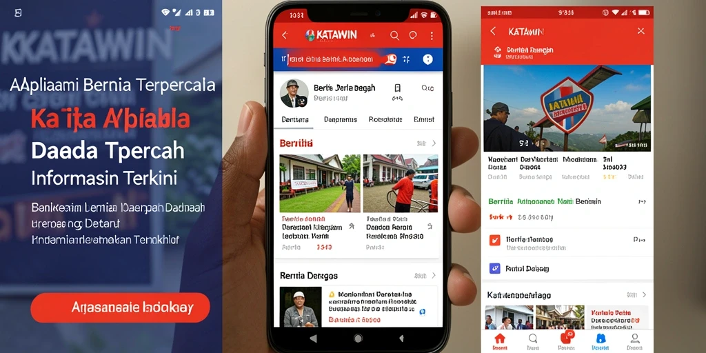 Antarmuka aplikasi KATAWIN yang menampilkan berita daerah terkini.