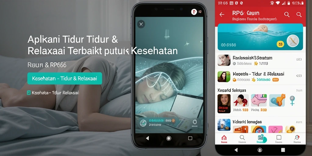 Antarmuka sederhana dan intuitif aplikasi Tidur & Relaksasi.