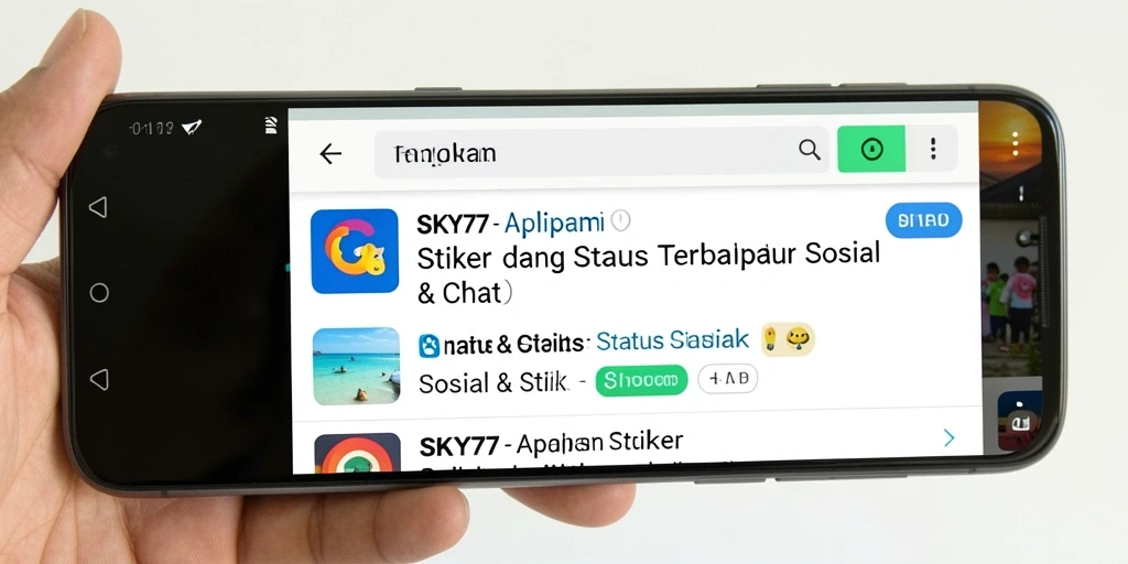Tampilan antarmuka aplikasi SKY77 yang menarik dan fungsional.