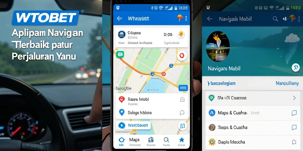 Antarmuka aplikasi Navigasi Mobil WTOBET yang jelas dan informatif.